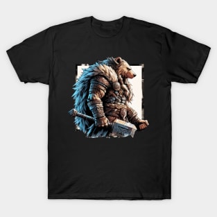 Retro Bear Viking Warrior Berserker T-Shirt